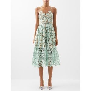 Self Portrait Azaelea Guipure Lace Midi Dress *Mint Green*
